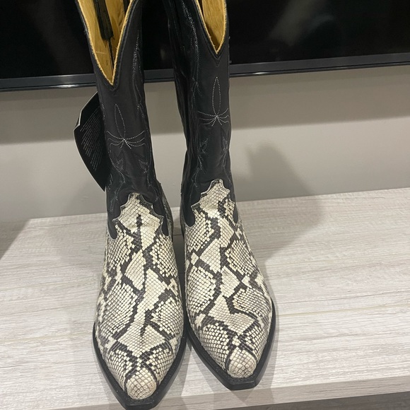 Star Boots. 100% Authentic Mens Natural Python Belly Cut! Size 10. - Picture 7 of 9